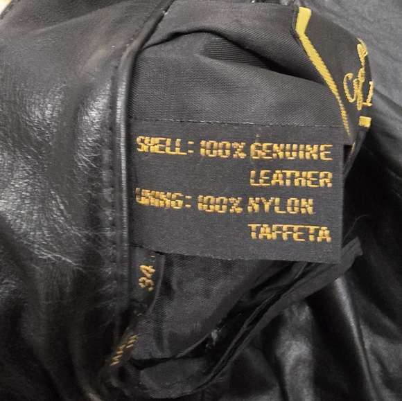 Vintage Golden Collection by Raffaelo Leather pants, size 34, black - Picture 4 of 4